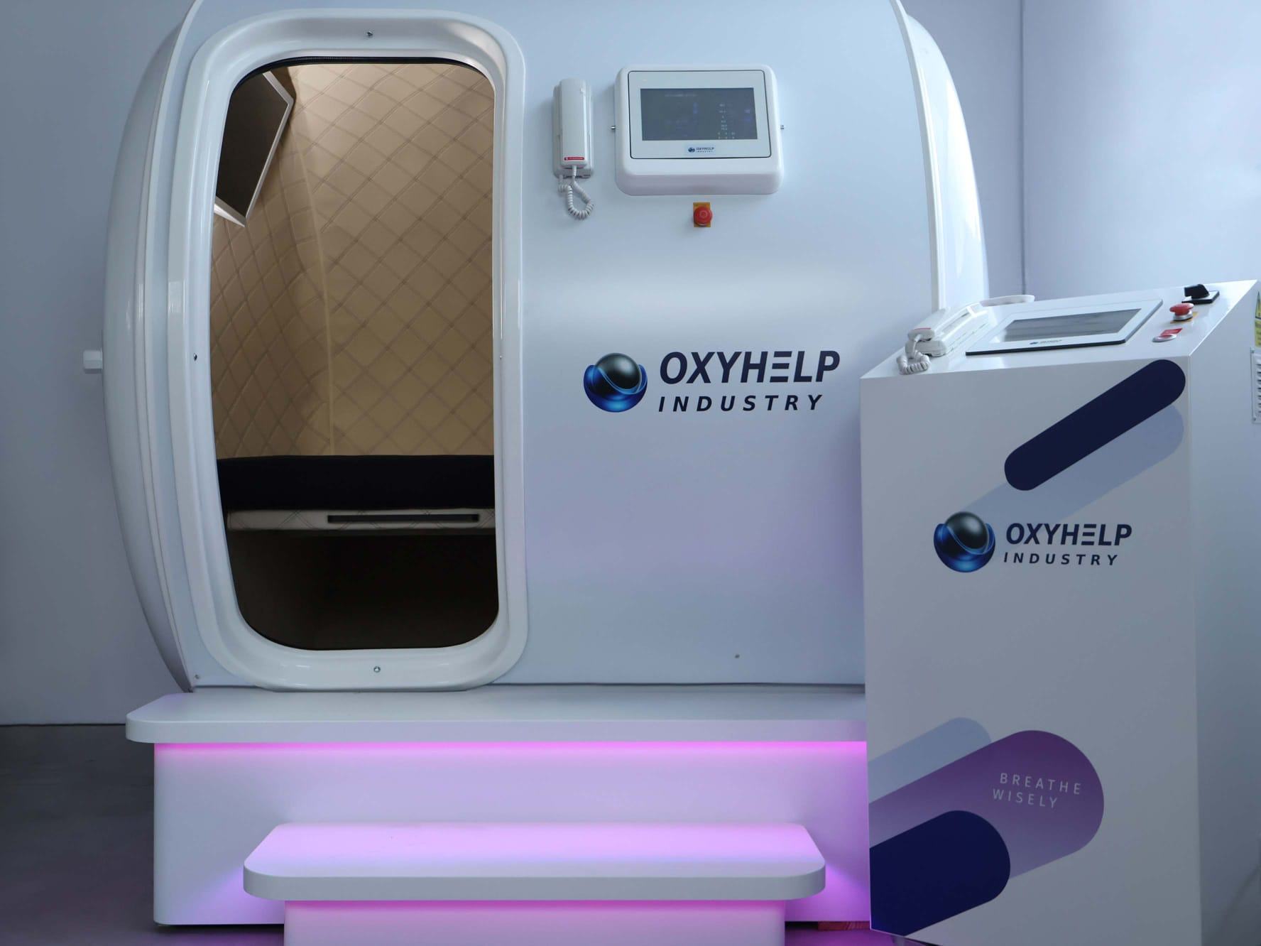 Oxyhelp standard kammer i hvid med Oxyhelp branding